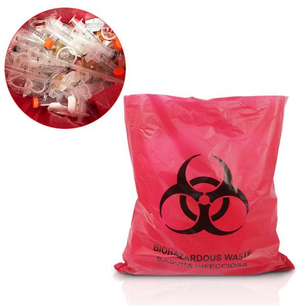 121 Degree Autoclavable Biohazard Plastic Bags with Heat Seal and Customizable Size for Medical Waste
