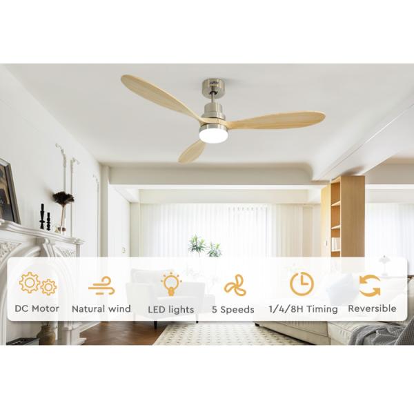 ceiling fan OEM 110в твердое дерево умный потолок вентилятор цвет меняющий светодиодный свет AC мотор