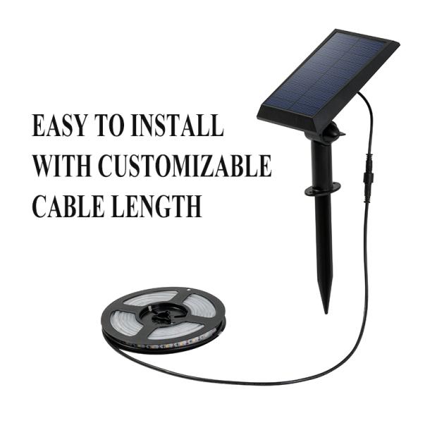 Flexible Solar Strip Light for Home Decor Wedding Christmas 2835 LEDs Waterproof IP65