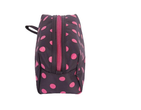 Multi Colored Compact Zipper Pencil Bag Ladies Cosmetic Pouch Polyester