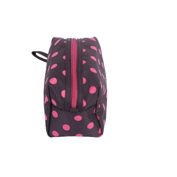 Multi Colored Compact Zipper Pencil Bag Ladies Cosmetic Pouch Polyester