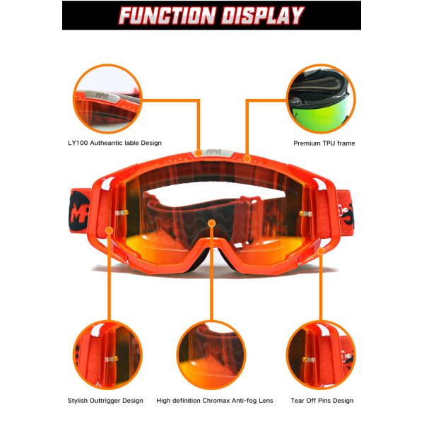 Customized Logo TPU PC Special Racing Custom Motocross Goggles with Special Design