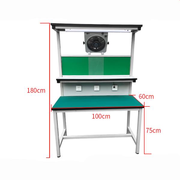 Aluminum Profile ESD Workbench with 1/2 Drawers 240x120x185cm Assembly Workbench and 40W LED
