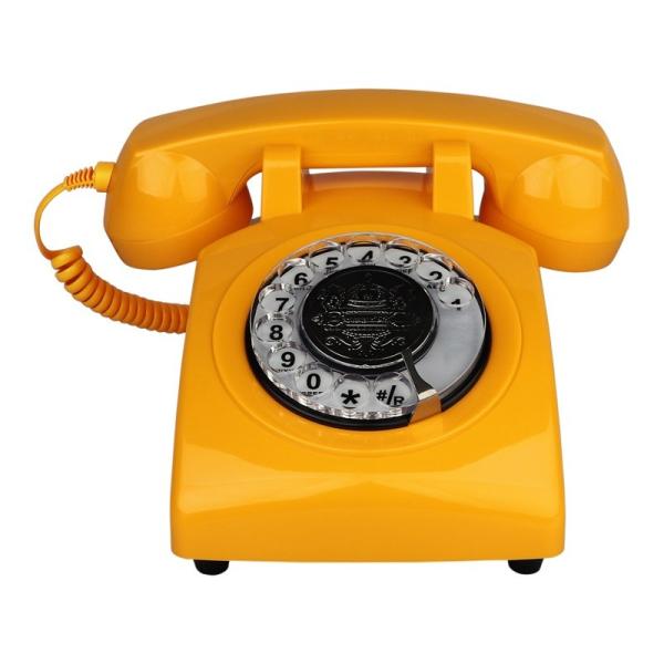 Rotary Corded Landline Phone Volume Adjustable Golden Vintage Landline Phone