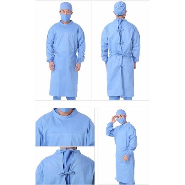 Disposable medical civil isolation surgical gown PP non woven fabric SMS PP PE factory