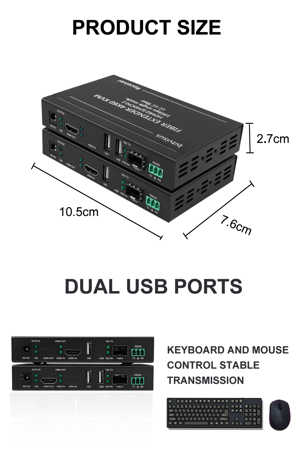 Zero Delay 30KM Fiber Optic HDMI Extender with 4K60 Resolution and KVM Support for Long Distance AV Transmission