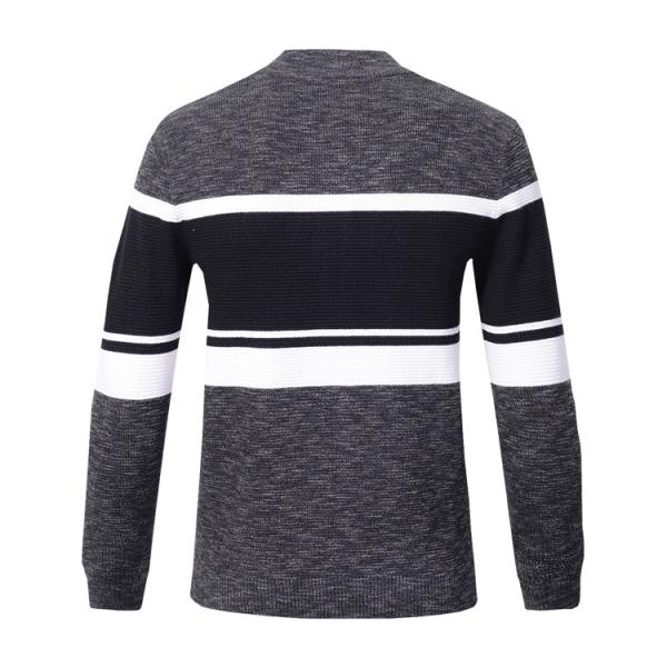 Zipper Up Mens Warm Winter Sweaters Striped Cardigan Sweater Low MOQ