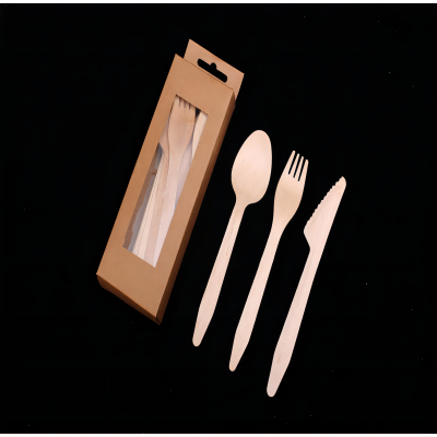 185mm disposable 100% natural material reinforced wooden coffee catering spoon wrapped individually for home and kitchen