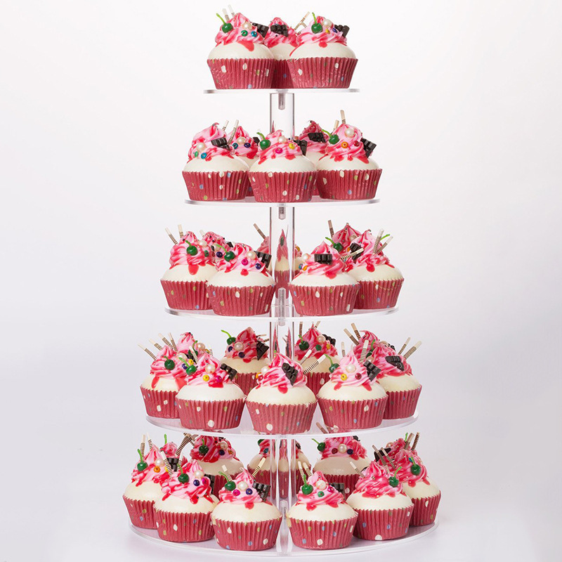 Hot Selling Multi-layer Transparent Round Acrylic Cake Stand Wedding Birthday Party Store Decoration Food Storage Rack