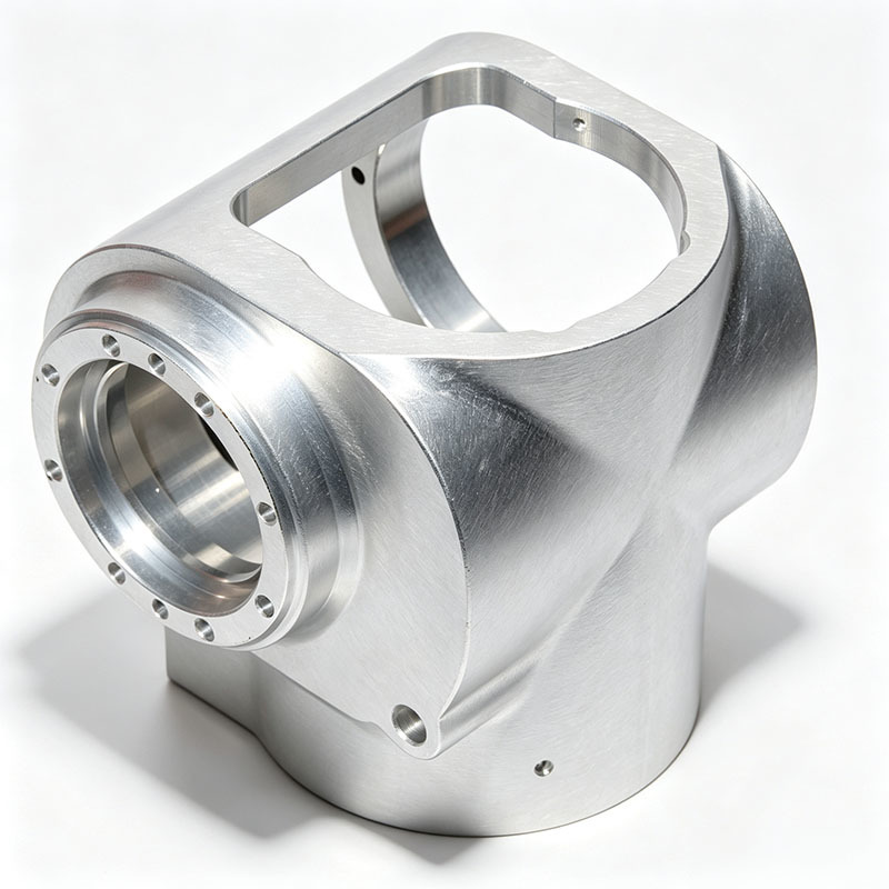 Custom 5 Axis CNC Milled 6061 T6 Aluminum Alloy Hollow Housing with Uniform Matte Silver Finish