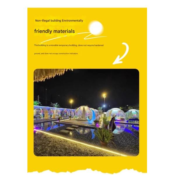 Outdoor Rectangular Sun Glass Room Full Transparent Bubble Room Spherical Tent for PC Hotel Star Room Homestay