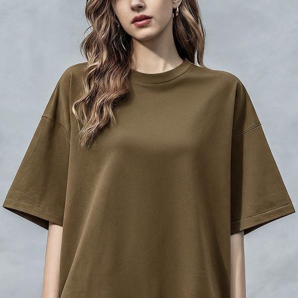 Plain Women'S Oversized T-Shirt Skin Friendly 200gsm S-6XL With O-Neck Collar