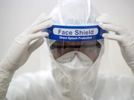 Hd Protective Surgical Face Shield , Polymer Anti Fog Face Shield With Elastic Band