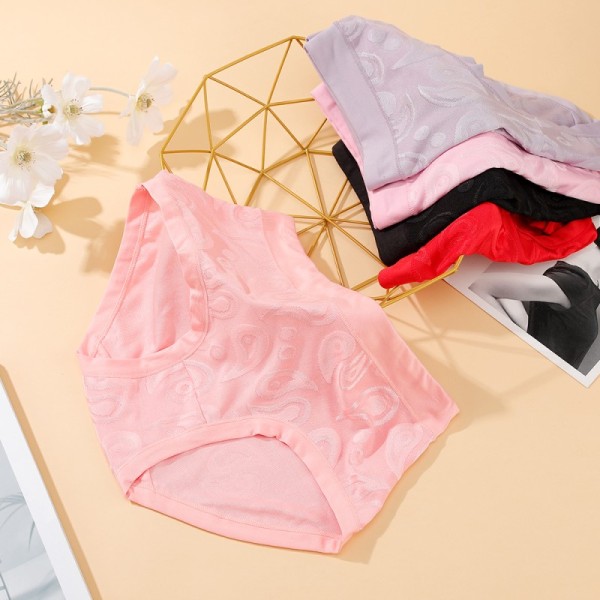 Direct Sale Soft Breathable Panties Everyday Wear Stretchy Elastic Underwear Jacquard Design Women Girls Comfortable