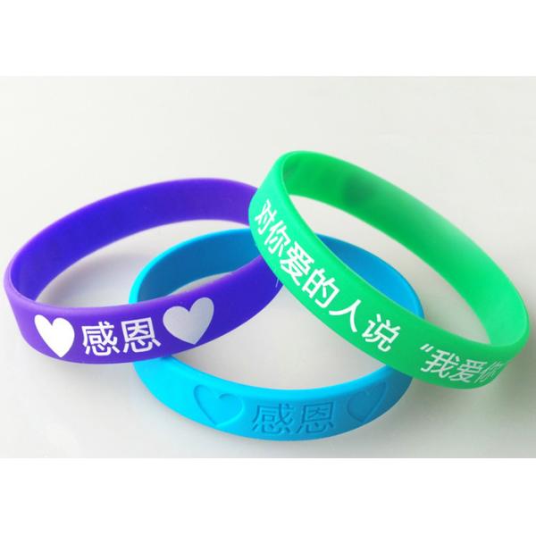 Custom Silicone Bracelet Bangle Luminous Wristband Bracelet Recessed Silicone Bracelet