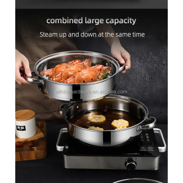 Hot Selling Cookware Cooking Food Steamer Stainless Steel Steamer Pot Kitchen Soup Pot With Steamer