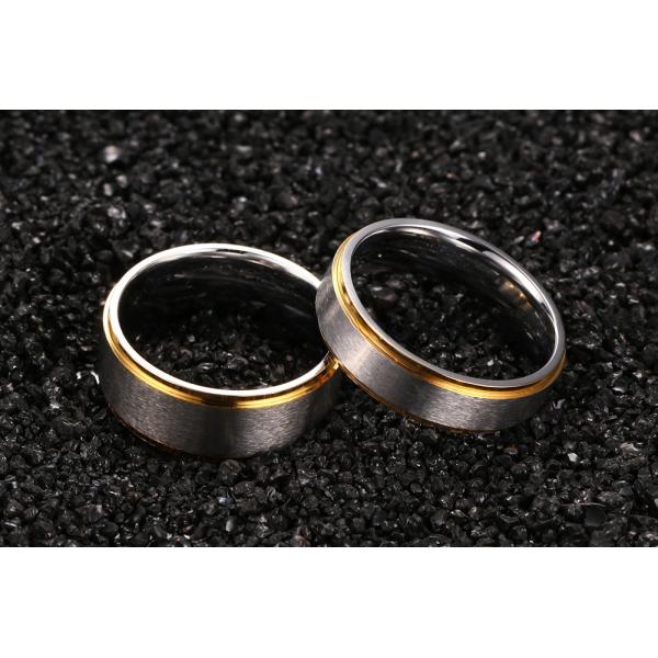 Bandeau de mariage en acier inoxydable 8 mm 6 mm avec forme de diamant