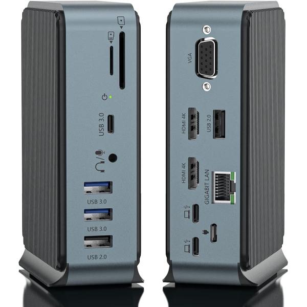 Дисплейлинк 2 HDMI 2K 60Hz Станция стыковки 16 многопортовые доки типа C для Macbook