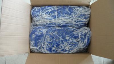 Striped Soccer Goal Net Knotted Polyethylene Square 120mm Mesh