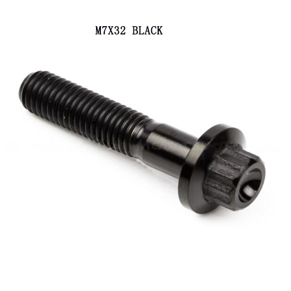 6AL-4V GR5 DIN Standard M7*32 12 Point Flange Head Titanium Split Rim Bolt for BBS and Durable Design