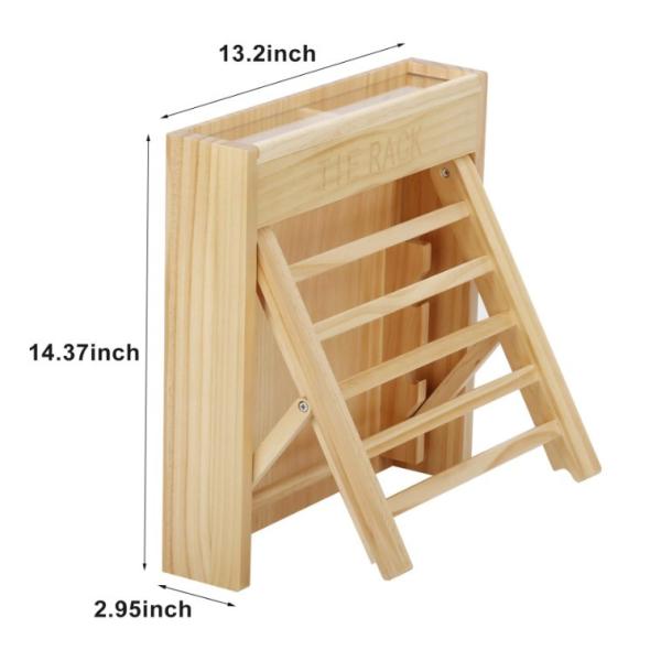 Stylish Look Wall Mounted Wooden Tie Organizer Belt Hanger Tie Holder for Space Saving