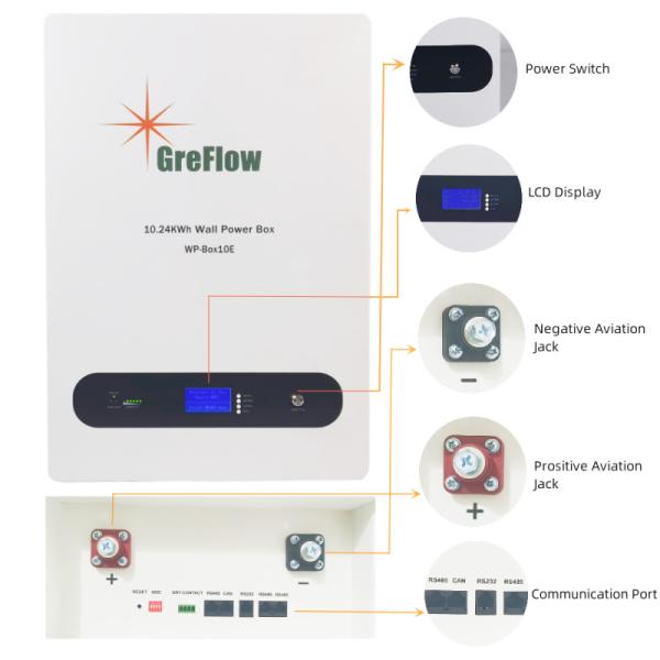 energia do poder da bateria de armazenamento 10kw da energia da casa de 48v 200ah Lifepo4 10kwh