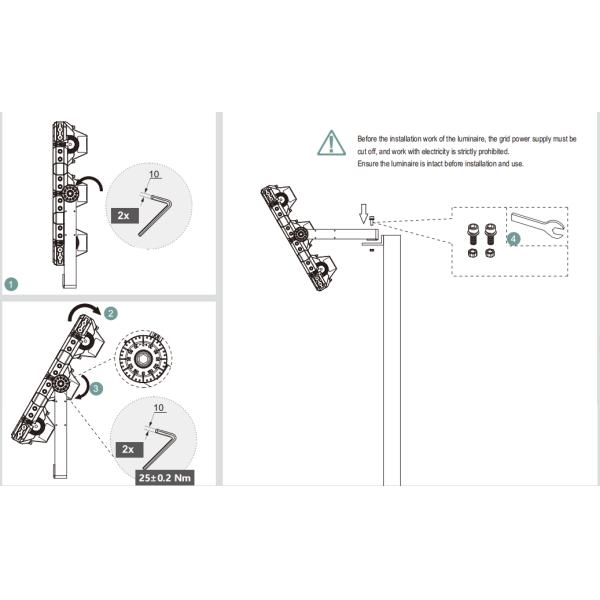 160lm/W LED haute lumière de mât en aluminium 250W750W1250W haute protection contre les surtensions et les surtensions faisceau d'angle Stade des emplacements aéroport de sport