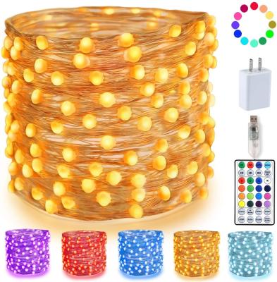 DC 3V Copper Wire Twinkle Lights IP65 Color Changing String Lights For Bedroom