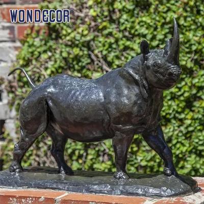 Estátua de bronze feita sob medida Live do molde do metal do rinoceronte para a decoração exterior do jardim
