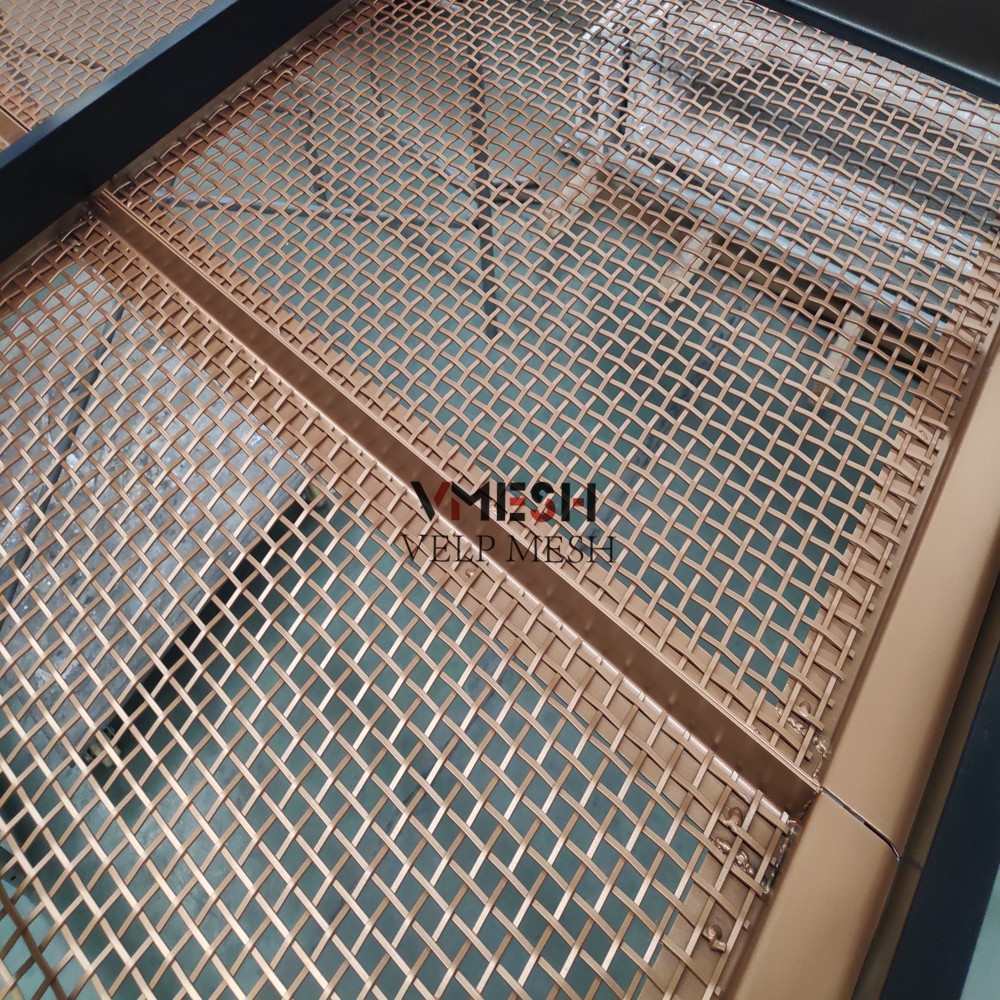 OEM Powder Coated Architectural Stainless Steel Woven Mesh For Balustrade Staircase