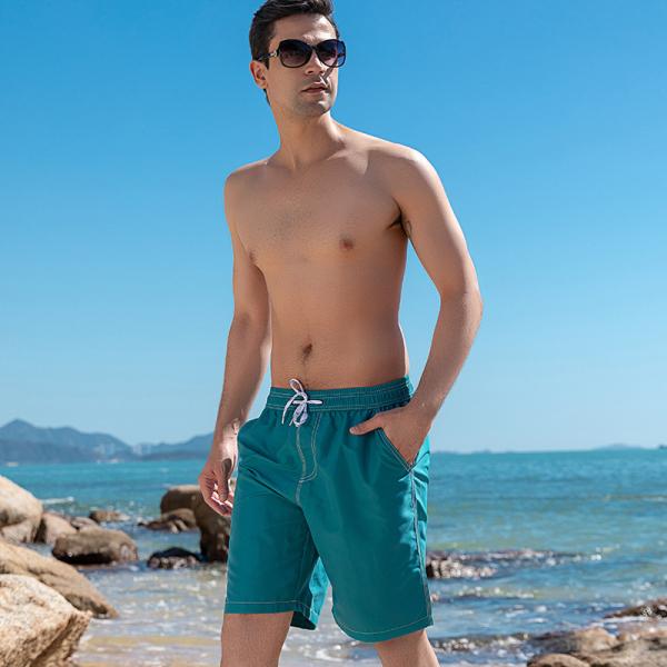 Pantalon de plage pour hommes de couleur solide 5 minutes