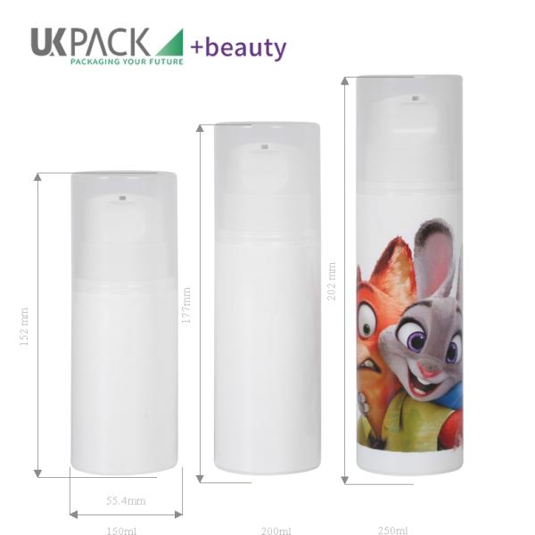 30%-100% круг бутылки 150ml 200ml 250ml PCR материальный Ailess PP   упаковка насоса ухода за волосами безвоздушная