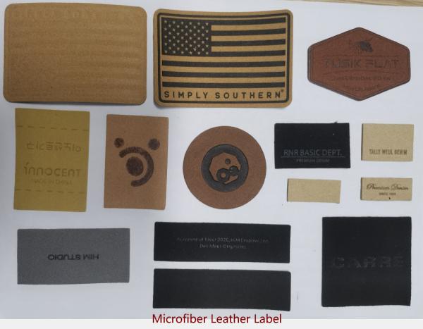 Pu Fake Leather Label Patch Velcro Embossed 2mm Thick For Hat Clothing Bag