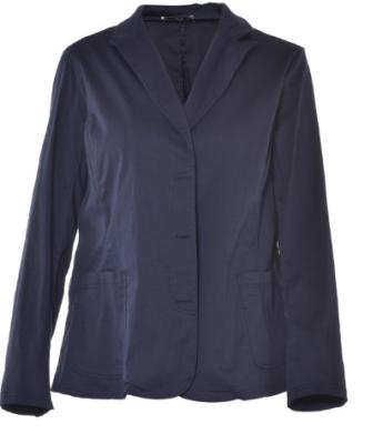 Nice Shape Navy Ladies Formal Blazers ,  Plus Size Formal Jackets With Buttons In Sleeve