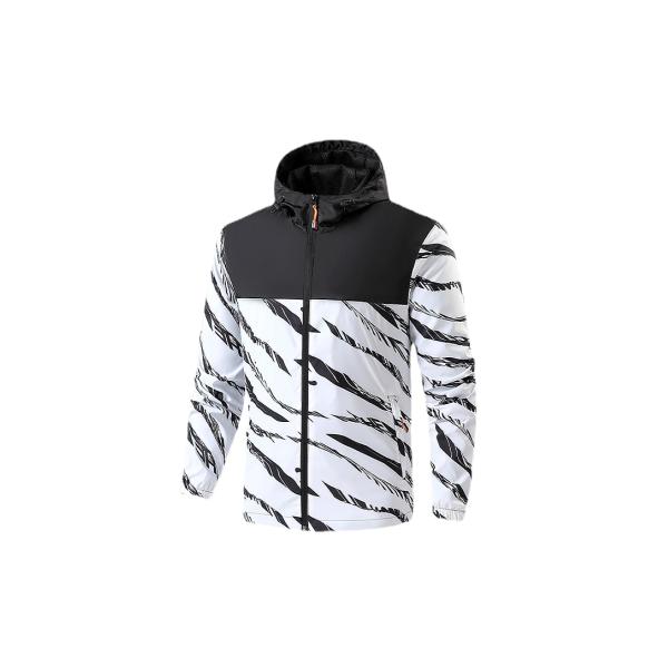 Plus Size Men's Hooded Trench Coat with Windproof Protection and 3D Print Decoration