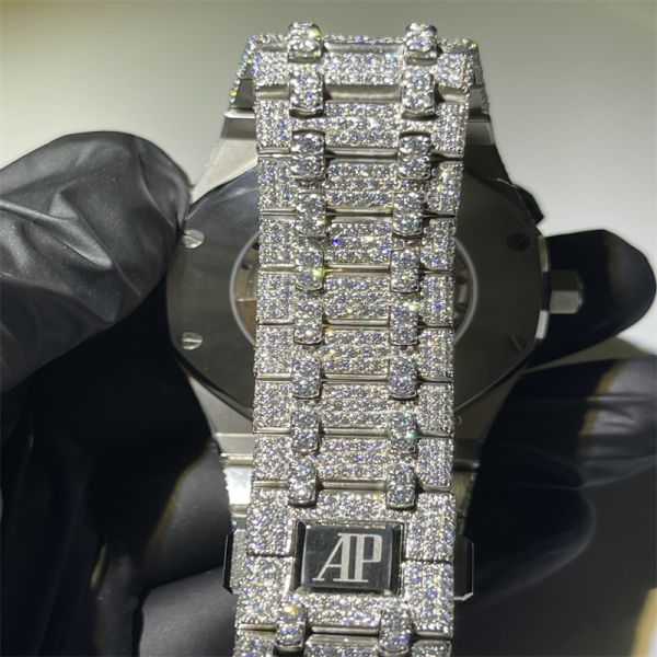 Colourless Moissanite Bust Down Watch Bling Moissanite Custom Ap Watch