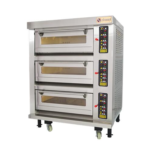 Horno eléctrico de panadería de 3 pisos y 6 bandejas, horno eléctrico comercial