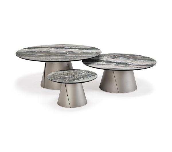 Mystic Trio Marble Ceramic Coffee Table  380mm Height Sophisticated