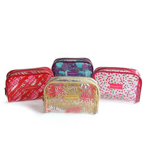 Waterproof Custom Cosmetic Bags , PVC Printed Zipper Tiny Toiletry Makeup Pouch Bag 
