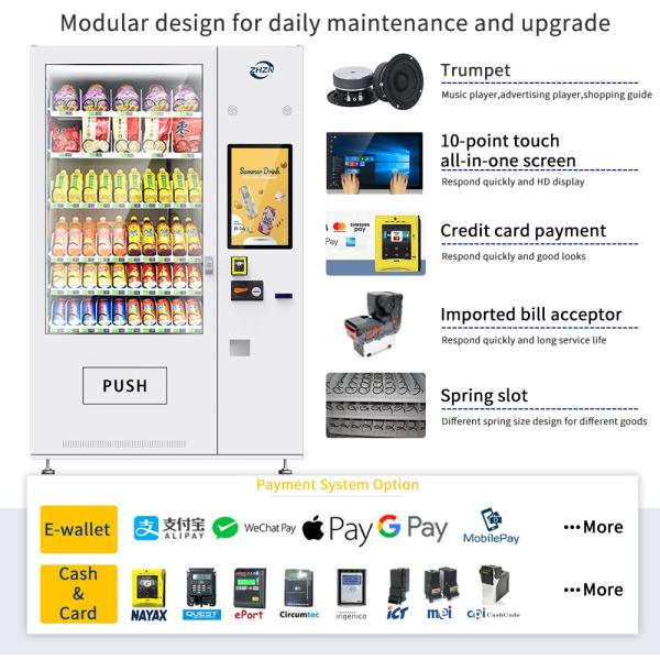 Automatic Machine 21.5 Inches Screen Combo Distributeur Automatique Vending Machine With Credit Card Payment