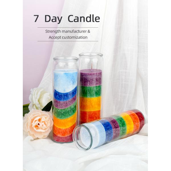 Glass Jar Scented Rainbow 7 Day Prayer Chakra Candles