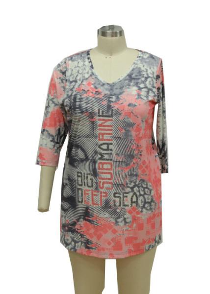 Digital Printing Women'S 3 4 Sleeve Baseball Tees , Custom Rhinestone T Shirts
