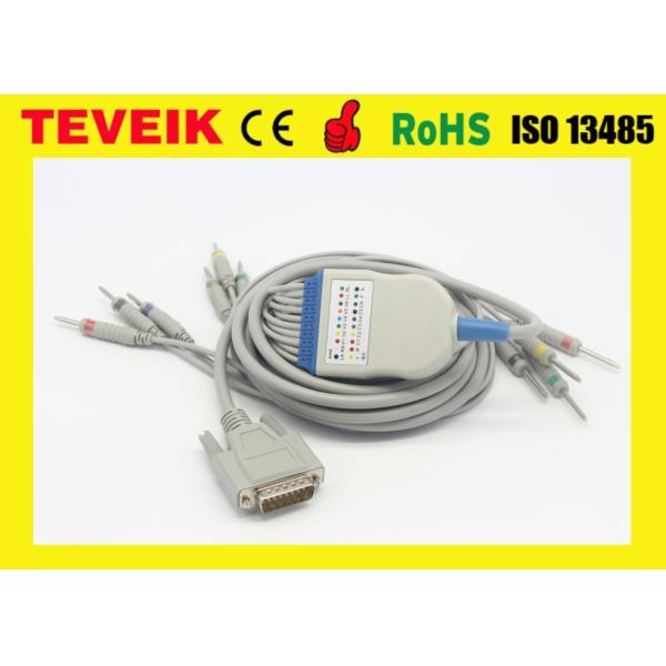ECG cable with integrated 10 lead wires for Nihon Kohden EKG machine