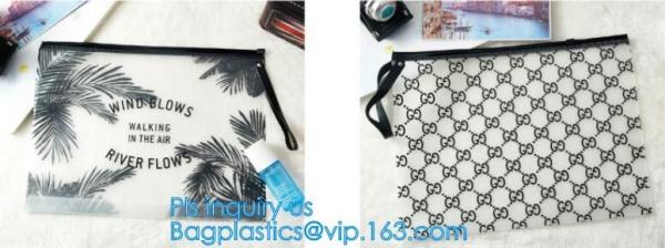 slider PVC zipper PE packing bag for underwear / clothing / cosmetic, foldable slider zipper pvc storage bags, Pouch Sli