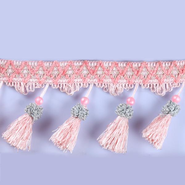 Handmade fashionable chain beads lace tassels fringes for curtain/sofa/pillow decoration