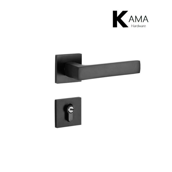 Mortise Split  Wooden Door Lock Handle Set Aluminum Matt