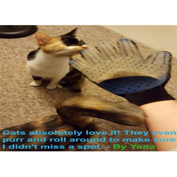 Custom Logo True Touch Five Finger Deshedding Glove / Pet Hair Remover Glove