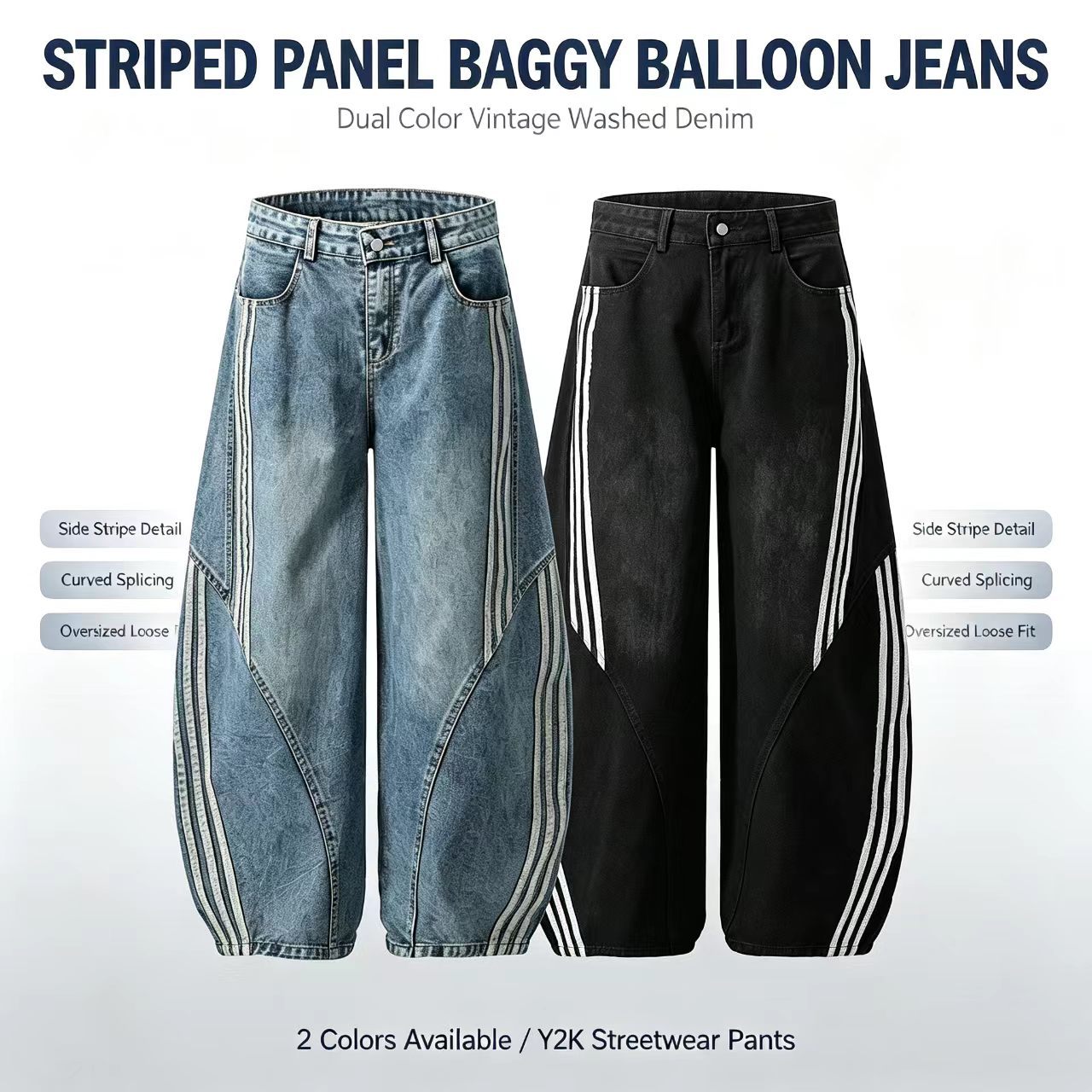 Breathable Classic Denim Jeans Made with Cotton Fabric Targeted at Apparel Buyers and Clothing Brands Needing Stylish Denim