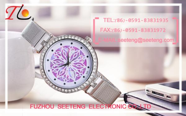 beautiful and fashion ladies watch with alloy band customized colorful dial