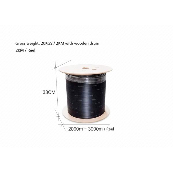 FRP Glass Fiber Optic FTTH Drop Wire Cable G657A SM 2 Fibers GJXFH Black